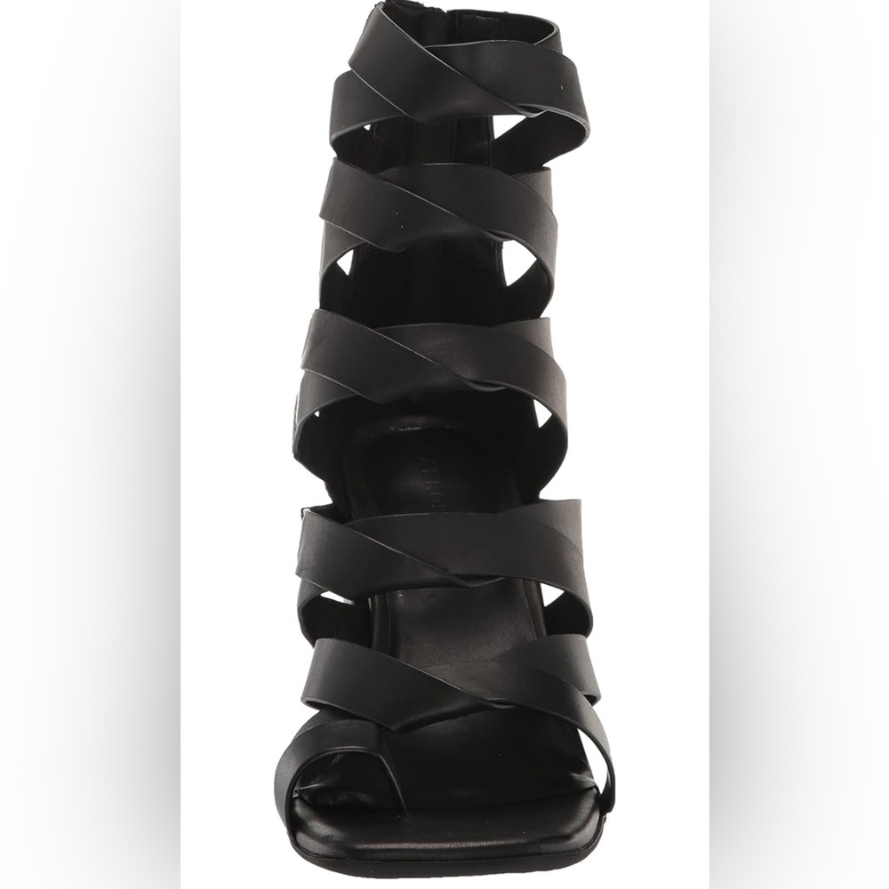 Aerosoles Women's Hadley Gladiator Sandal New 5.5M Black Leather Chunky Heel - Picture 3 of 8
